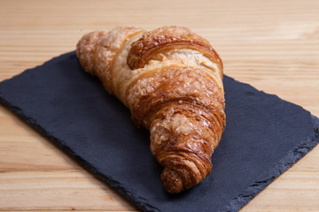 HomeMade croissant on the plate.