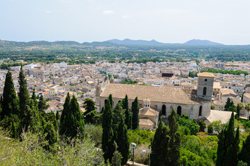 Fototapeta na wymiar Looking down on the town of Arta, Mallorca/Majorca