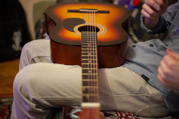 Guitar tuning. Musical instrument