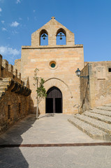 Fototapeta na wymiar Church inside Capdepera Castle and fortified village, Mallorca/Majorca
