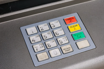 Keypad of an ATM cash machine