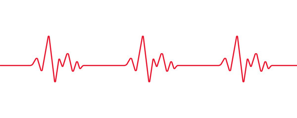 Heartbeat line, Pulse trace, ECG or EKG Cardio graph symbol for Healthy and Medical Analysis - obrazy, fototapety, plakaty
