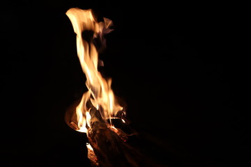 FIRE WITH A BLACK BACKGROUND