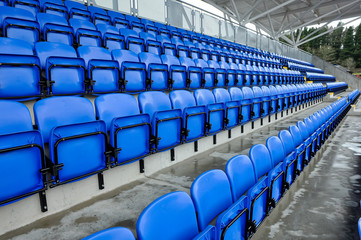 Fototapeta premium Seats in a grandstand at a sports venue