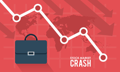 stock market crash with portfolio and infographic