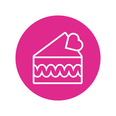 happy valentines day sweet cake with heart block and line style