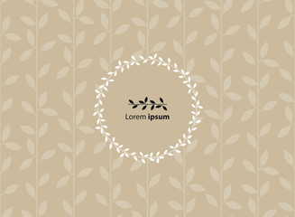 Vektor repeating vector texture of a leaf twig with circle