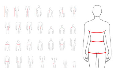 Men measurements fashion set.