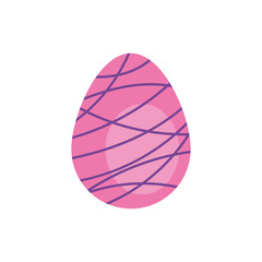 easter egg painted with strokes flat style