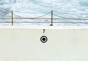 Empty swimming pool by the ocean, Sydney Australia