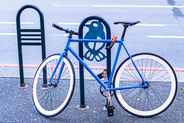 Naklejka premium Bicycle on the Sidewalk