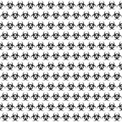 biohazard symbol on white background. Seamless pattern.Texture for fabric, wrapping, wallpaper. Decorative print.Vector illustration