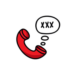 phone sex doodle icon, vector illustration