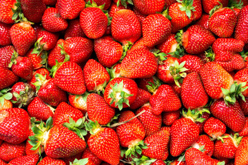 background from freshly ripe strawberries