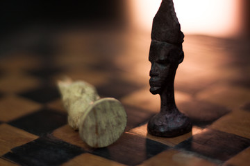 African chess. Tanzanian woodwork