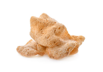 Fish crackers on white background