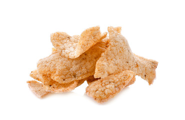 Fish crackers on white background