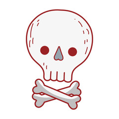 skull death cartoon isolated icon design