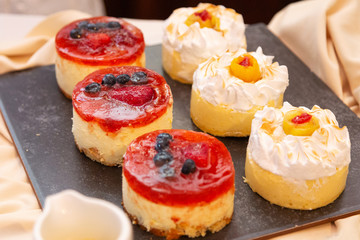 cupakes wedding deserts on a table