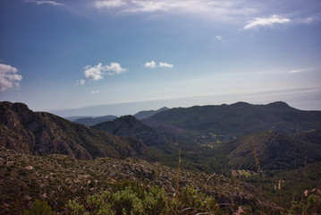 landscape of mountains of mallorca in spain
