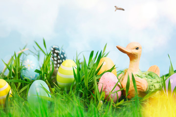 colorfully painted Easter eggs