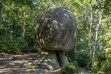 Mushroom Rock (Rocher Champignon) in Huelgoat Forest of Brittany, France