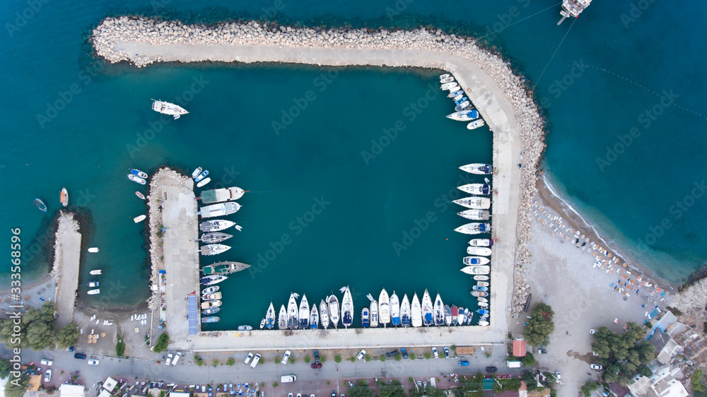 Wall mural palamutbuku marina datca mugla turkey drone shot