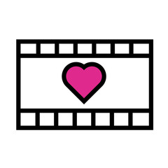 happy valentines day tape film with heart line style