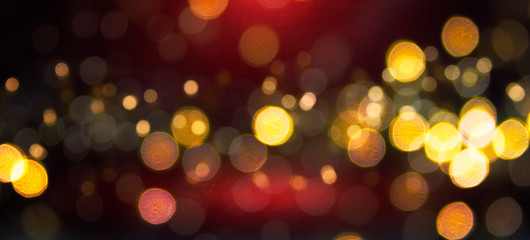 Blurred background with bokeh. Christmas and Happy New Year greeting card.