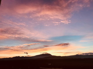 Purple sunset Transylvania's mountains