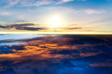 Fototapeta na wymiar Beautiful heavenly landscape with the sun in the clouds .