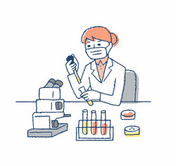 実験室　臨床検査　女性