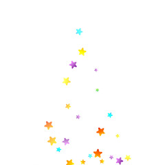 Rainbow Festive Confetti. Carnival Star Falling.