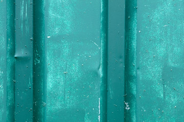 Old green corrugated sheet iron