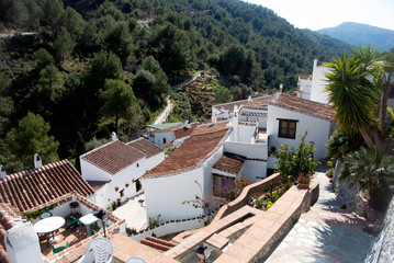 The traditional Spanish village, El Acebuhal, in Andalusia.  A small hamlet in the mountains near the coast by the resort of Nerja.