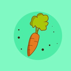 Basic RGB carrot Fruit Vector Icon Illustration