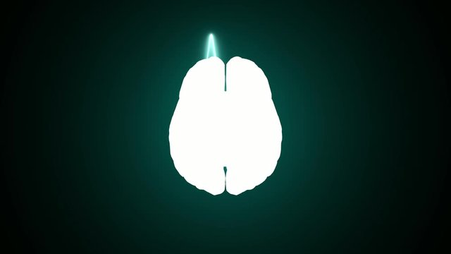 Heart pulse and brain animation 3d. Medical and scientific. Heartbeat background.