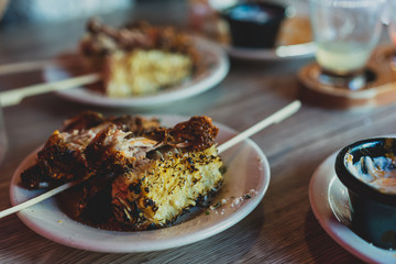 plate of food waste at restaurant
