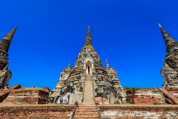 Beautiful ancient temple, Wat Phra Si Sanphet in Ayutthaya, Thailand
