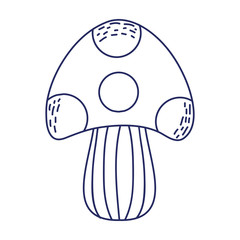 mushroom botanical cartoon isolated icon design line style