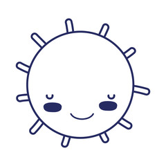 sun summer weather cartoon isolated icon design line style