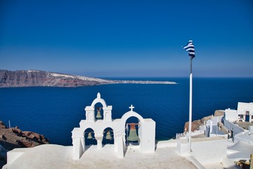 Fototapeta premium Beautiful View of Oia on Santorini Island, Greece
