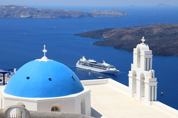 Beautiful View of Oia on Santorini Island, Greece