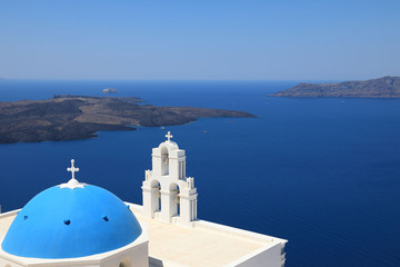 Fototapeta na wymiar Beautiful View of Oia on Santorini Island, Greece