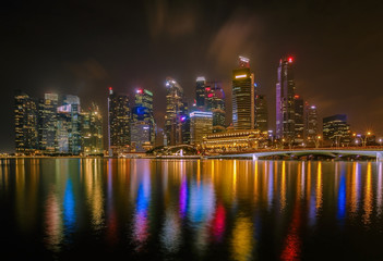 Fototapeta na wymiar Singapore skyline at night