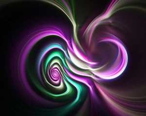 colored fractal on black