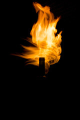 flame coming out of a wine bottle