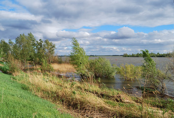 Obraz premium Spring high water on the Irtysh River