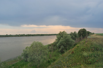 Fototapeta na wymiar Evening on the Irtysh River, Omsk region, Siberia, Russia