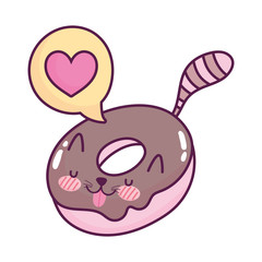 cute food donut talk bubble sweet kawaii cartoon isolated design